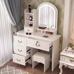 <span class=keywords><strong>Coiffeuse</strong></span> De Maquillage D'Inspiration Vintage Magnifique Avec Miroir Arqué À Cadre <span class=keywords><strong>LED</strong></span> Blanc – Prix Direct Usine - Product Image 6