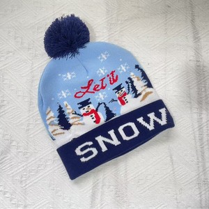 Gorro navideño tejido con diseño de reno rojo, gorro de lana cálido con pompón para uso en exteriores en invierno - Product Image 3