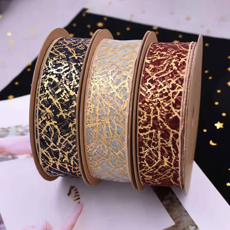 Eco-Friendly Cotton 3cm Meteor Yarn Snow Ribbon 18m for Valentine's Day Cake Baking Gift Packaging DIY Projects Bronzing Spool