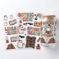 Housses de tasses durables, imperméables, lavables et anti-UV pour verres et mugs de 16/20/24 oz avec motifs de dessins animés