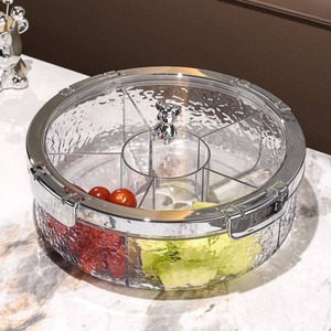Organisateur rotatif multi-usages <span class=keywords><strong>à</strong></span> 360° en plastique, sûr pour les aliments, écologique, avec couvercle <span class=keywords><strong>à</strong></span> boucle, pour le rangement sur la table basse du salon - Product Image 3