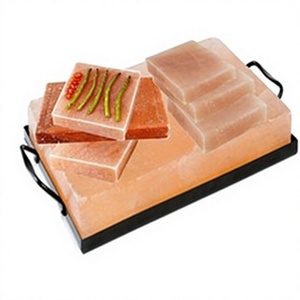 Wholesale New Natural Shape Refined Himalayan Salt Cooking Slab <b>Plates</b> Eco-Friendly Carved <b>BBQ</b> <b>Grill</b> Rack Tray Box OEM Service - Product Image 5