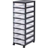 Carrito de Almacenamiento de Plástico Transparente de 8 Niveles con Ruedas, Diseño Moderno y Minimalista, para Documentos de Oficina y Materiales de Manualidades