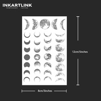Autocollant de tatouage personnalisé phases de lune Cycle Lunar Galaxie Herbal 15 jours Semi-permanent Art corporel Bras Poignet Vente en gros