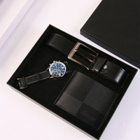 Coffret cadeau de luxe pour homme avec ceinture, portefeuille, montre, bracelets, porte-clés et stylo dans un coffret cadeau, logo personnalisé