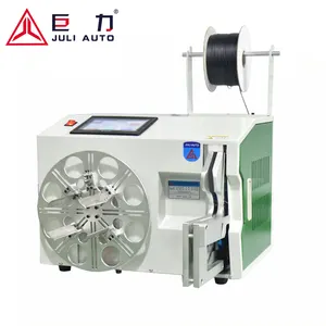 Semi-automatic 30 meters long cable coiling machine data wire power cable winding and tie machine