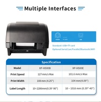 Xprinter H500B/H500E Transfer termal Desktop langsung Printer Label kode batang 4 inci 203/300dpi pakaian hangtag antarmuka WiFi