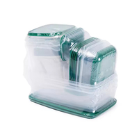 17-delige set plastic voedselbewaarcontainers met transparante deksels en afsluitbare containers voor koelkastopslag
