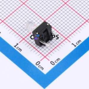 TSA06154-090B332CN Tactile Switch Through hole Component (THT),6.1x6.1mm Switch Single Pole Single Throw Round Button 1.8N 6.1mm - Product Image 2