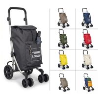 Chariot de courses pliable en aluminium antirouille à 4 roues, chariot de supermarché en tissu imperméable, chariot utilitaire portable pour personnes âgées