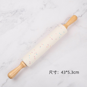 Rodillo de Silicona Qichen con Mango de Madera Antiadherente, Herramienta para Hornear - Product Image 3