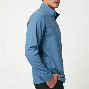 Polo de Manga Larga Estilo Ejecutivo al por Mayor con Cierre de Cremallera, Color Sólido, Logotipo Personalizado, Polo Casual de Negocios para Hombre - Product Image 6