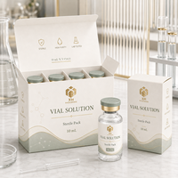 Personnalisation en petite série d'emballages et d'étiquettes autocollantes pour ampoules de 10 ml, boîtes en carton blanc respectueuses de l'environnement