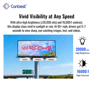 Уличный светодиодный рекламный экран Canbest <span class=keywords><strong>20000</strong></span> нит, P16, 12 кв.м., для городской уличной рекламы - Product Image 2