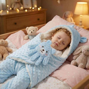 Saco de Dormir para Bebé con Mosquitero Plegable, Manta de Felpa y Juego de Música para Dormir con Diseño de Palmera para Bebés y Niños Pequeños - Product Image 1