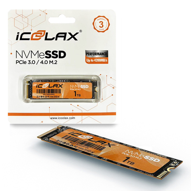 High-Speed ICOOLAX M.2 NVMe SSD (128GB/256GB/1TB/2TB) | 2280 PCIe SSD | up to 3500MB/s | Gaming & PC Upgrade
