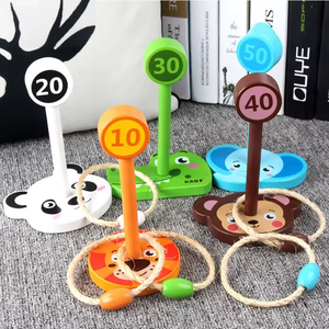Giocattoli sportivi per interni con animali da cartone animato gioco circolare Set di giocattoli interattivi genitore-bambino gioco di lancio di animali in legno per regali per bambini - Product Image 5
