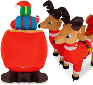 Décorations de Noël d'extérieur, Père Noël gonflable avec traîneau <span class=keywords><strong>et</strong></span> <span class=keywords><strong>rennes</strong></span> - Product Image 4