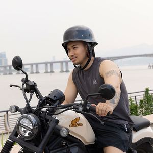 Casque de moto rétro allemand semi-ouvert en ABS pour hommes et femmes, casque de moto vintage avec doublure en mousse, pour moto électrique Halley, neuf - Product Image 3