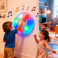 Applique murale LED RGB à activation tactile, veilleuse rechargeable avec batterie pour chambre d'enfant, crèche, décoration intérieure