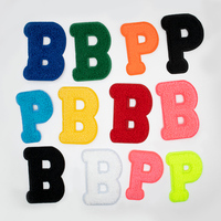 Patchs en chenille multicolores à thermocoller pour serviettes, lettres de l'alphabet, broderie, accessoires vestimentaires