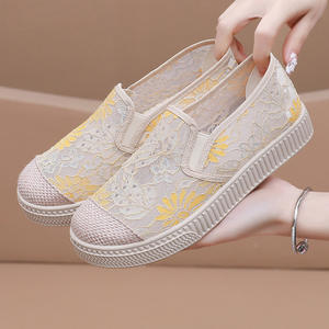2024 Ladies Flat Mesh <b>Shoes</b> Breathable Hollow <b>Upper</b> Slip-On Closure Fashion Trend for Spring Summer Autumn Big Walking Style - Product Image 3