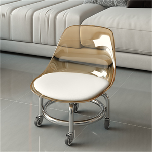 Transparent Swivel <strong>Casters</strong> Modern Acrylic Baby Step Stool and <strong>Ottoman</strong> for Home Bedroom Use - Product Image 5
