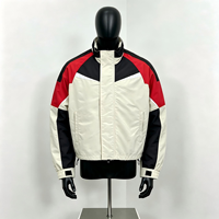 Blouson de course rétro pour homme, coupe-vent colorblock, col montant, fermeture éclair, streetwear, nylon léger, logo personnalisé OEM 180 g/m²