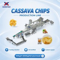 Produktionslinie für Frittierte Maniok-Chips mit Modularem Design Tapioka-Chips-Verarbeitungsanlage CE-Zertifiziert IoT-Fernüberwachung