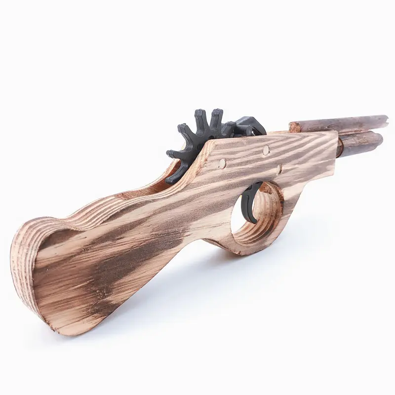 educational toy Classic Outdoor Playing Wooden Shooting Gun Toy Animal Slingshot Rubber Band Guns Toy Wood Crafts