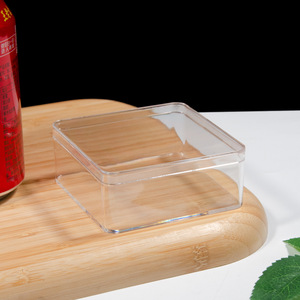 Petite boîte carrée transparente en plastique PS 200 ml, qualité alimentaire, avec couvercle, pour bonbons, bijoux, échantillons, organisateur de cadeaux - Product Image 2