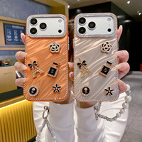 Coque de téléphone antichoc personnalisée avec bordure diamantée pour tous les modèles de nouveaux iPhone 18, 17, 16, 15, 14 Pro Max – Coque en pierre