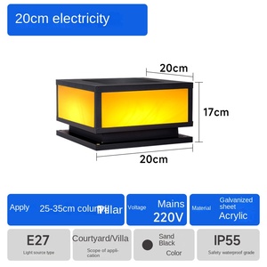 IP65 al aire libre impermeable ABS puerta Solar poste Pilar lámpara jardín Villa columna puerta lámpara patio valla Pilar Luz - Product Image 6