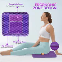 Coussin de siège en gel TPE pour bureau et voiture, double épaisseur, orthopédique, rafraîchissant, pour coccyx, pour extérieur