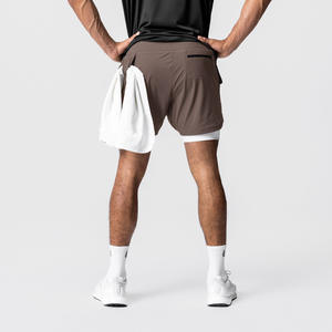 2024 gros vêtements de sport Cross Fit Shorts hommes Fitness entraînement court sport course Shorts avec Short de Compression intérieure pour hommes - Product Image 4