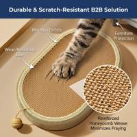 Nouveau Nid à gratter ovale en jute naturelle haute densité de 9 cm pour chat avec balle interactive – Vente en gros