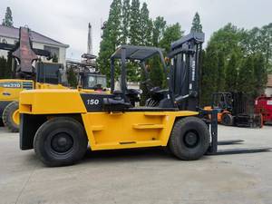 Komatsu FD150 Isuzu Engine 150 Diesel <b>Forklift</b> 4X4 Three Stage Mast Pneumatic Tire Indoor Use Used - Product Image 1