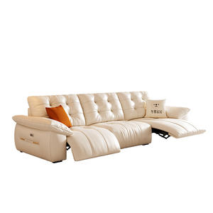 Sofá Reclinable para Sala de Estar con Reposacabezas Ajustable y Soporte Lumbar de Cuero para la Familia, Noche de Cine, Asientos Cómodos - Product Image 1