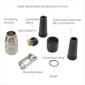 ขั้วต่อสายไฟ M16 สำหรับการบิน แบบตัวผู้และตัวเมีย (รุ่น J09) 2/3/4/5/6/7/8/12/14/16/19/24 ขา แบบ Heavy-Duty - Product Image 2