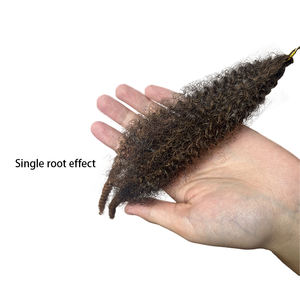 Échantillon gratuit de cheveux synthétiques Marley Kinky Bundle <span class=keywords><strong>Twist</strong></span> Braiding Hair, fibre synthétique haute température, cheveux pour crochet, tresses africaines, mèches - Product Image 5