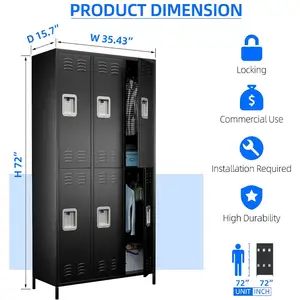 Roupeiro de ferro comercial para trabalhadores, porta de metal para armazenamento de empregados, armários de aço para academia, pessoal