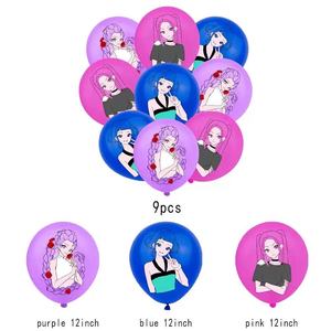 Articles de fête d'<span class=keywords><strong>anniversaire</strong></span> pour enfants style dessin animé Kpop Huntrix Rumi Zoey Mira Hunters : Ballons, Bannière, Décoration de gâteau, Décorations de fond - Product Image 5