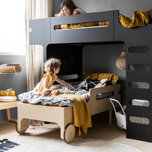 Ensembles de meubles de chambre à coucher pour enfants, lits superposés modernes en bois massif pour enfants - Product Image 3