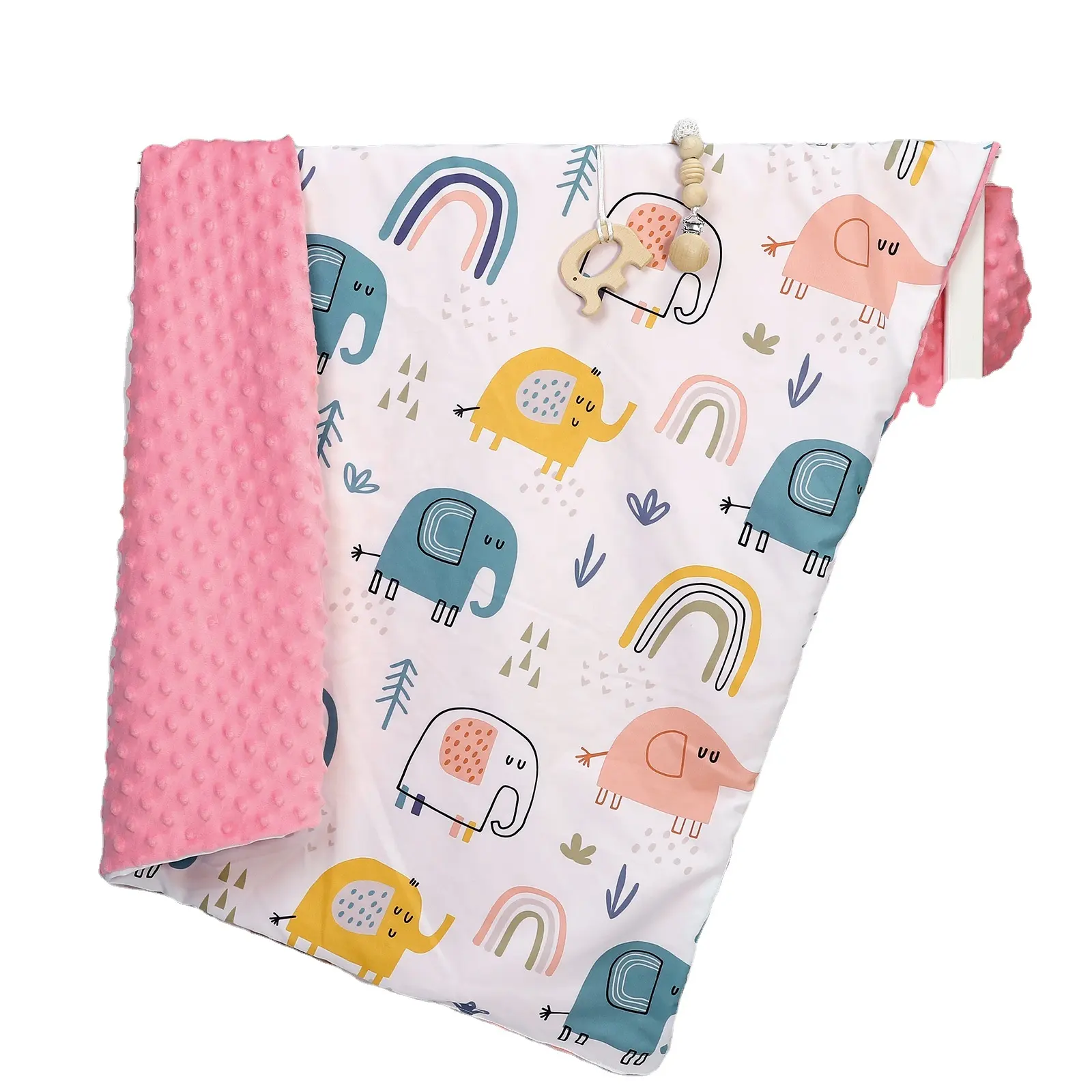 Super Soft Minky Dot Fabric 100% Polyester for Kids Blanket comfortable and warm baby blanket