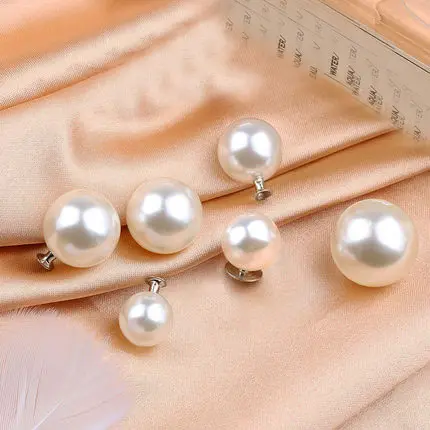 Fashion Garment Accessories pearls button with claw pins pressure riveting stud