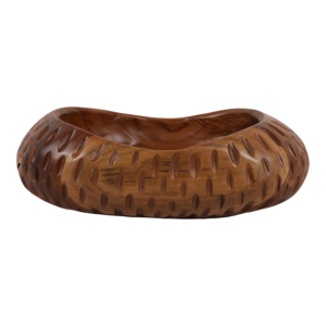 Ciotola decorativa in legno di teak, centrotavola rotondo per tavolino da caffè, bancone da cucina, elemento decorativo. - Product Image 1