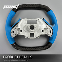 Volant sport en fibre de carbone avec bande LED intégrée personnalisée pour Chevrolet Corvette C8 Z06 Stingray E-Ray 2019-2026 Intérieur