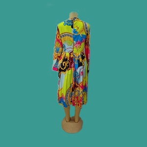 YQY8665 20222 Vestidos Casuales Modernos para <span class=keywords><strong>Mujer</strong></span>, Vestido Largo con Estampado Digital, Vestido Camisero Africano para <span class=keywords><strong>Mujer</strong></span> - Product Image 5