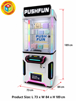 Machine à prix amusante à pousser, jeu à monnayeur avec LED pour parc d'attractions