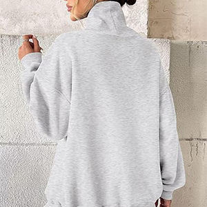 LTD-H1037 의류 제조업체 맞춤 프린트 자수 목폴라 터틀넥 하이넥 퍼널넥 스웨트셔츠 남녀 공용 - Product Image 3